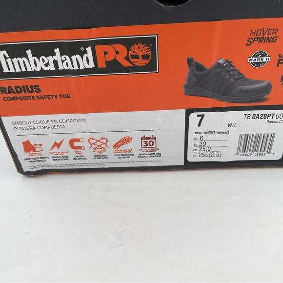NIB! Timberland Pro Men’s Radius Black Composite Safety Toe Shoes - Size 7 Wide - Picture 9 of 13
